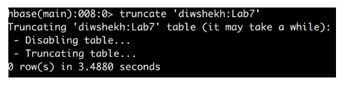HBAse Commands - Truncate