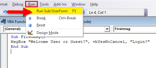 Hit the RUN button or Press F5