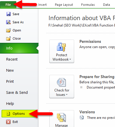 VBA Function Step 1