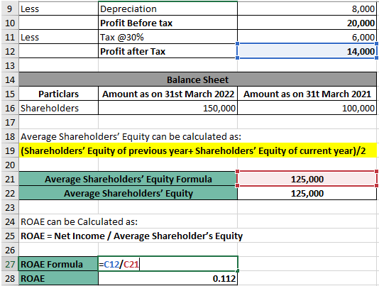 calculate ROAE using Formula