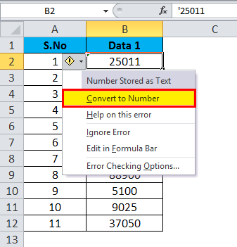 Converting Numbers to Text in Excel 1-4