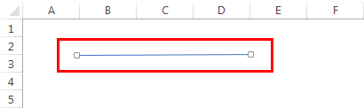 Drawing a line in excel example 1.2