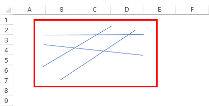 Drawing a line in excel example 2.2