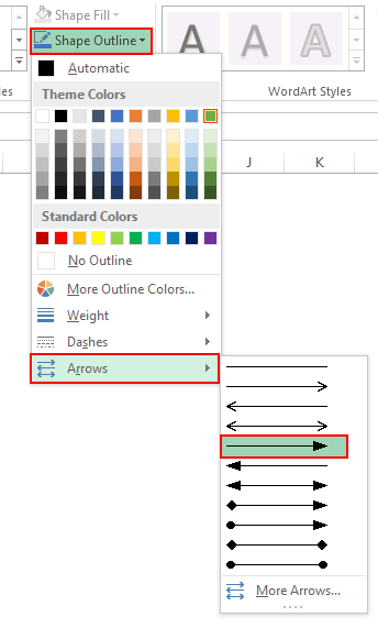 Drawing a line in excel example 4.6