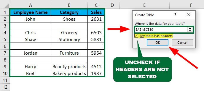 remove blank rows in excel-Example 5 Step 2