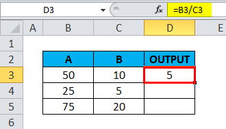 Excel Divide Example 1-4