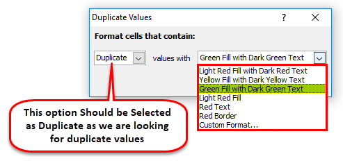 Excel Highlight Duplicates Example 1-6
