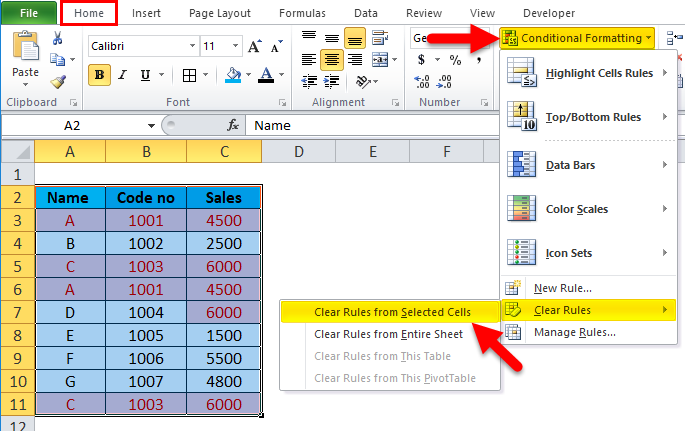 Excel Remove Duplicates Step 1-5