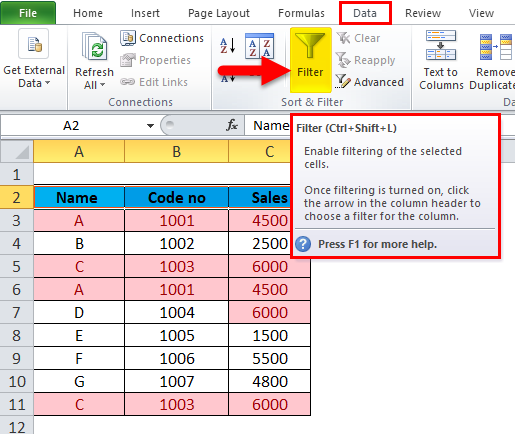 Excel Remove Duplicates Step 2-1