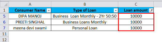 Filter Shortcuts Example 2-2