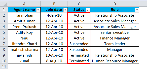 Filter Shortcuts Example 5-5