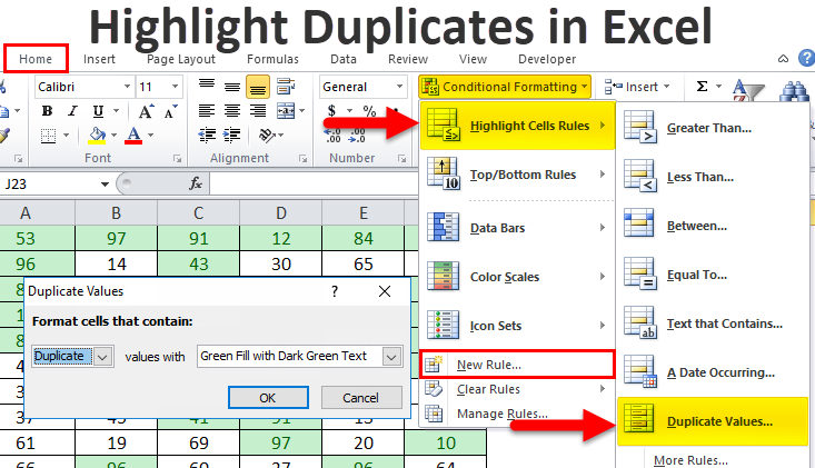 Highlight Duplicates in Excel