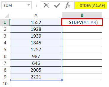 How to Use STDEV 1.2