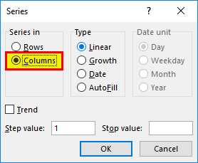 Numbering in Excel Example 2-5