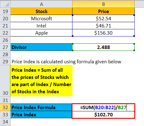 Price Index Example 3-4