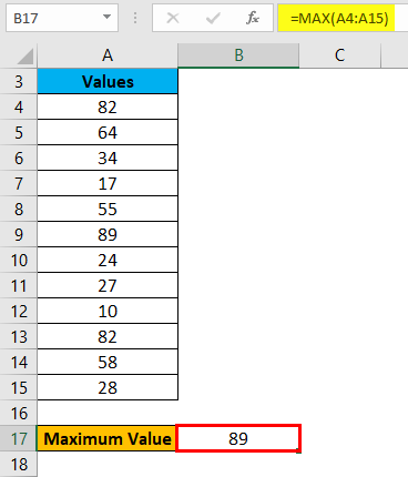 Range in Excel Example 2-3