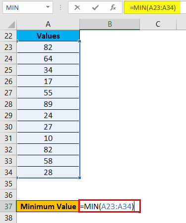 Range in Excel Example 3-2