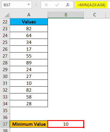 Range in Excel Example 3-3