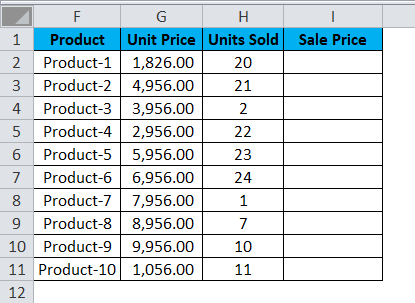 Relative Reference Example 2-1
