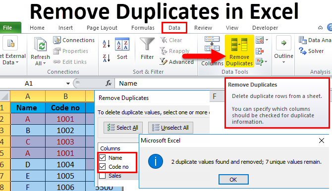 Remove Duplicates in Excel