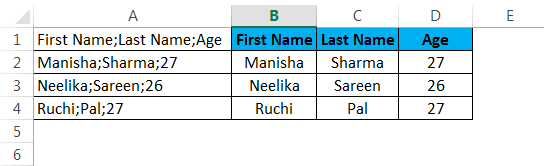 Separate text in Excel 16