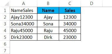 Separate text in Excel example 2.10