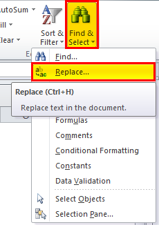 Replace dialog box Excel 3-4