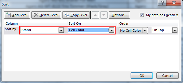 Sort by color in example 1.5