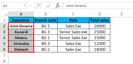 Strikethrough in Excel(Effects)