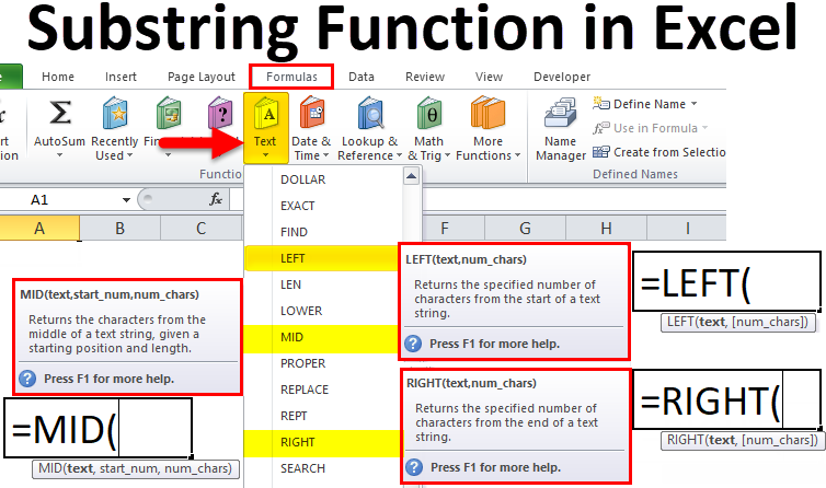 Substring Function in Excel