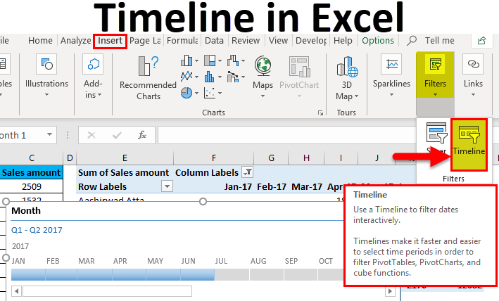 Timeline in Excel