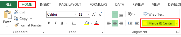 Unmerge the Cells in Excel (Merge & center)