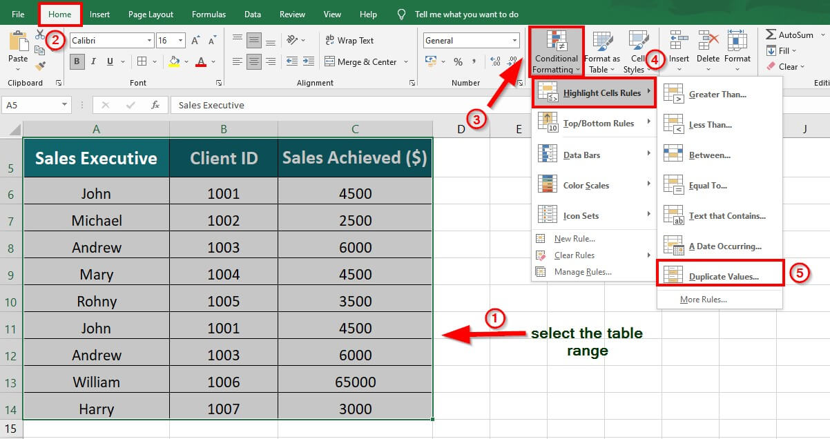 Using Conditional Formatting step 3