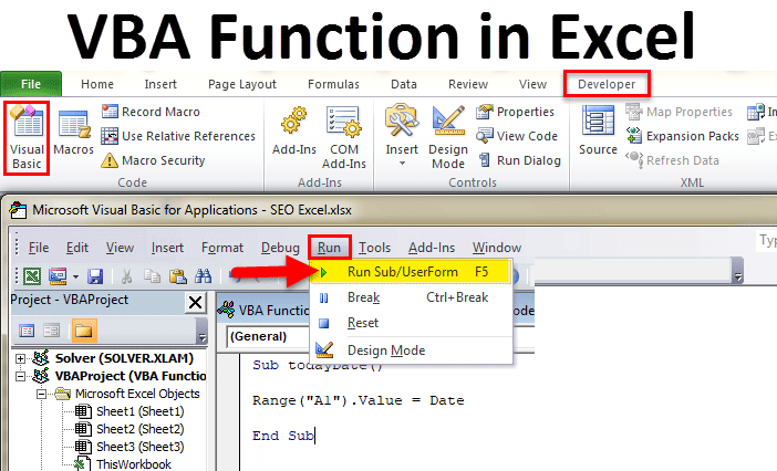 VBA Function in Excel