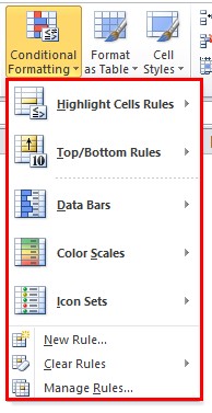 Where is Conditional Formatting in Excel