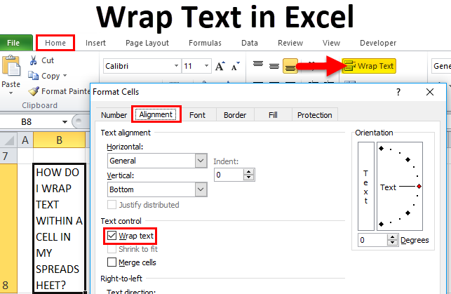 Wrap Text in Excel
