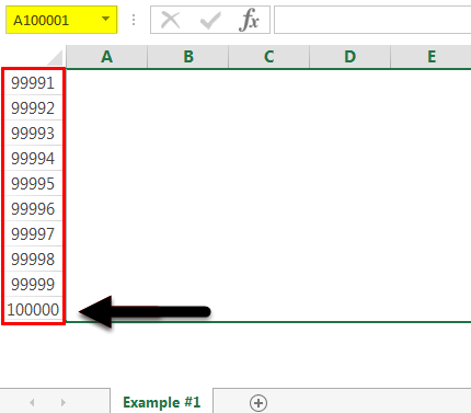 row excel limit step 4