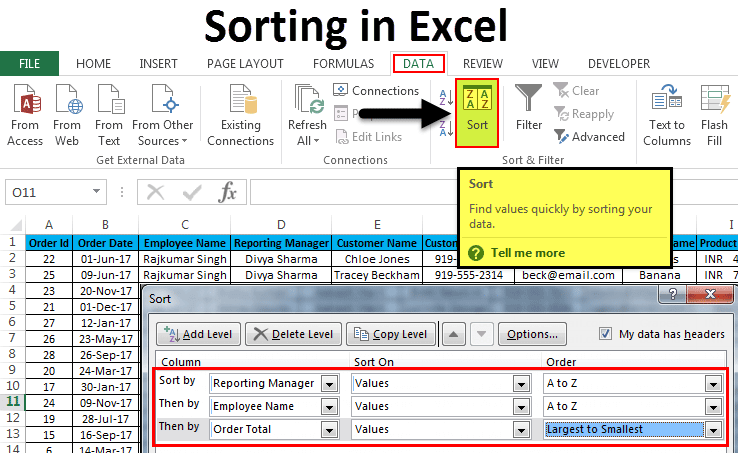 Sorting In Excel Examples How To Do Data Sorting 