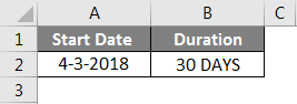 Adding Months to Dates in Excel example 4-1