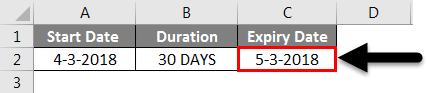 Adding Months to Dates in Excel example 4-3