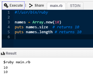 Array creation