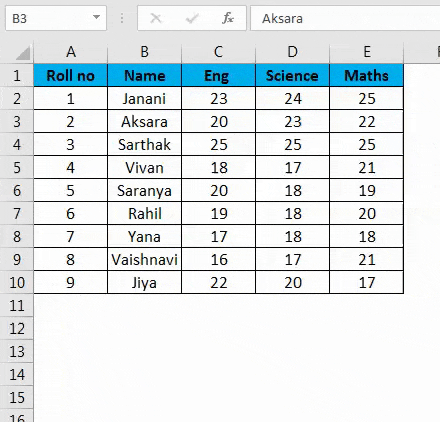 Autonumbering in Excel example 4-3