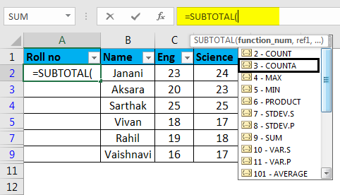 Autonumbering in Excel example 5-5