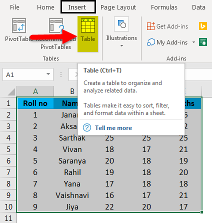 Autonumbering in Excel example 6-1