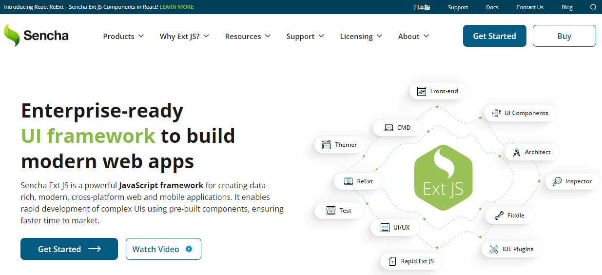 Best Javascript Frameworks - Ext JS