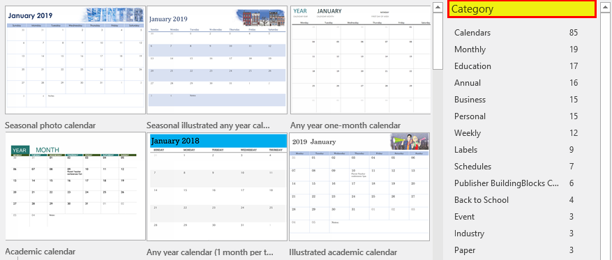 Calendar in Excel example 1-3