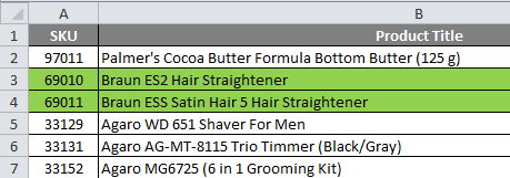 Delete Row Shortcut Example 1-13