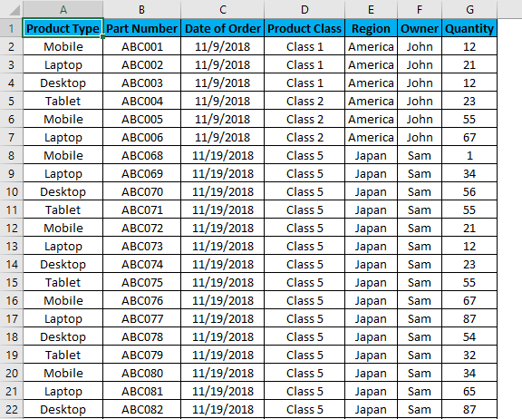 Excel Column Lock Example 1-1