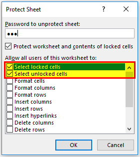 Excel Column Lock Example 1-4