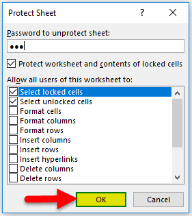 Excel Column Lock Example 1-5